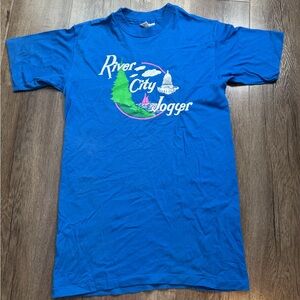 Hanes Vibrant Blue Graphic Tee